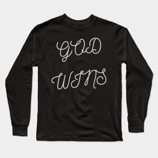 God Wins Mug, Mask, Pin, Tote Long Sleeve T-Shirt